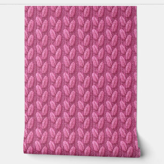 Pink Knit Feather Crochet Pattern Behang