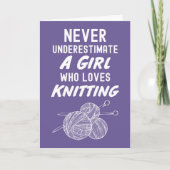 Pink Knitting Cards Craft Knitter Wool Kaart (Voorkant)
