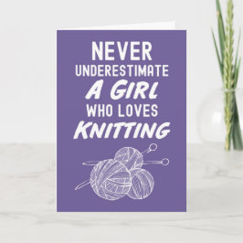 Pink Knitting Cards Craft Knitter Wool Kaart