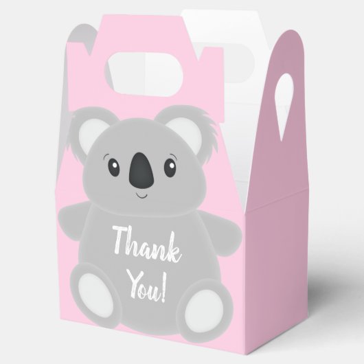 Pink Koala Beer Baby shower Bedankdoosjes (Geopend)
