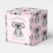 Pink Koala Beer Baby shower Bedankdoosjes (Voorkant Zijde)