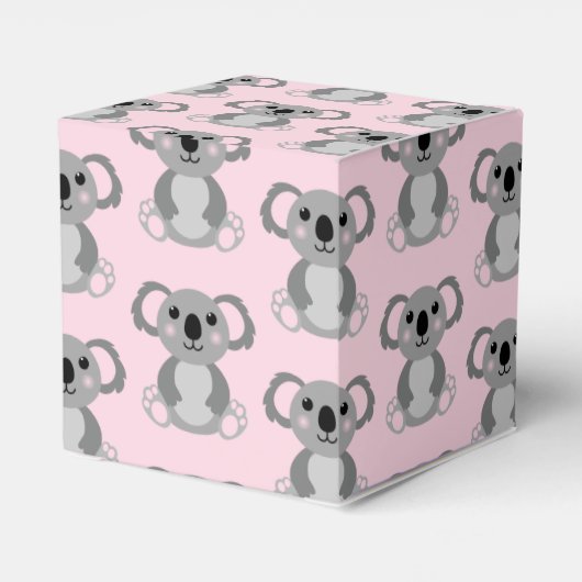Pink Koala Beer Baby shower Bedankdoosjes (Achterkant)