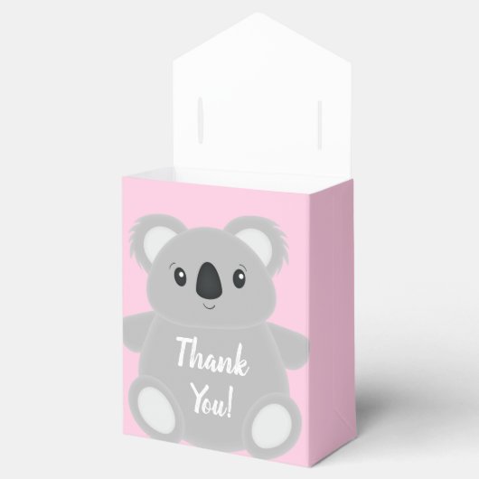 Pink Koala Beer Baby shower Bedankdoosjes (Geopend)