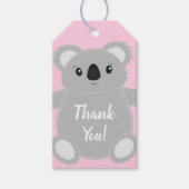 Pink Koala Beer Baby shower Cadeaulabel (Voorkant)