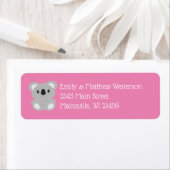 Pink Koala Beer Baby shower Etiket (Insitu)