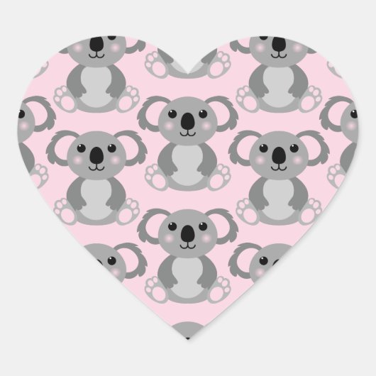 Pink Koala Beer Baby shower Hart Sticker (Voorkant)