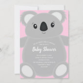 Pink Koala Beer Baby shower Kaart (Voorkant)