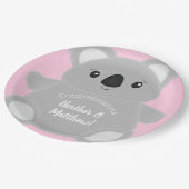 Pink Koala Beer Baby shower Papieren Bordje (Gekanteld)
