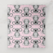 Pink Koala Beer Baby shower Plaatskaartje (Binnenkant ongevouwen)