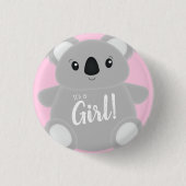 Pink Koala Beer Baby shower Ronde Button 3,2 Cm (Voorkant)