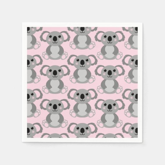 Pink Koala Beer Baby shower Servet (Voorkant)