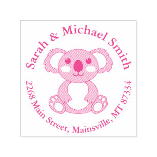 Pink Koala Beer Baby shower Zelfinktende Stempel