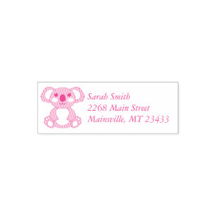 Pink Koala Beer Baby shower Zelfinktende Stempel