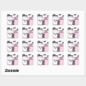 PINK Koe Melk en koekjes Baby shower Stickers (Vel)