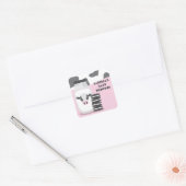 PINK Koe Melk en koekjes Baby shower Stickers (Envelop)