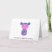 Pink Kokeshi Blue Kaart (Achterkant)