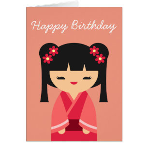 Pink Kokeshi Japanse poppen