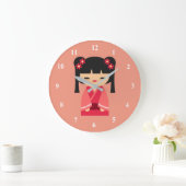 Pink Kokeshi Japanse poppen Grote Klok (Huis)