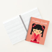 Pink Kokeshi Japanse poppen Notitieboek (Binnen)