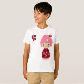 Pink Kokeshi Triplet Kind T-shirt (Voorkant volledig)