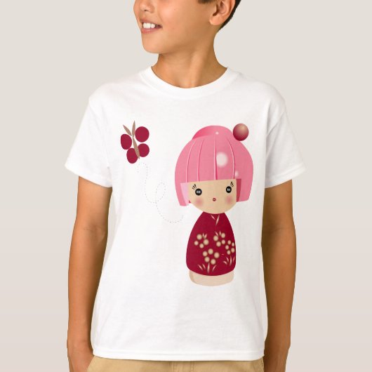 Pink Kokeshi Triplet Kind T-shirt (Voorkant)