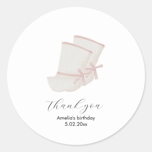 Pink Korean Doljanchi bedankt sticker (Voorkant)