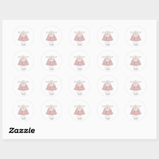 Pink Korean Hanbok bedankt sticker (Vel)