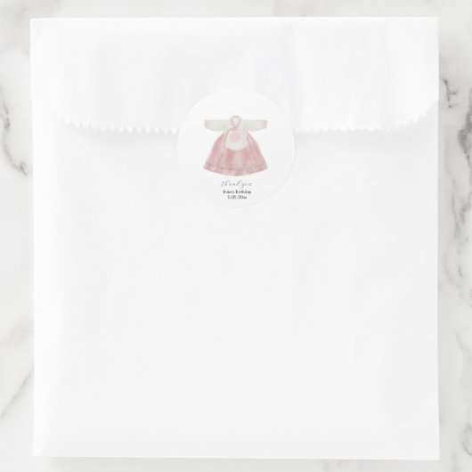 Pink Korean Hanbok bedankt sticker (Tas)