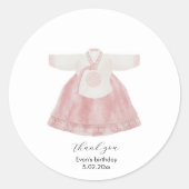 Pink Korean Hanbok bedankt sticker (Voorkant)