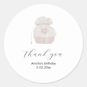Pink Korean Hanbok Dol bedankt sticker