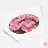 Pink kousa dogwood print ovale sticker (Envelop)