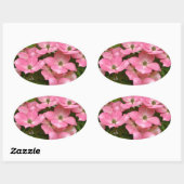 Pink kousa dogwood print ovale sticker (Vel)