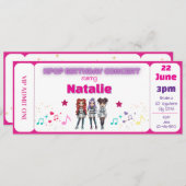 Pink KPOP Birthday Concert Ticket Kaart (Voorkant / Achterkant)