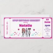 Pink KPOP Birthday Concert Ticket Kaart (Voorkant)