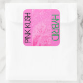 PINK KUSH HYBRID VIERKANTE STICKER (Tas)