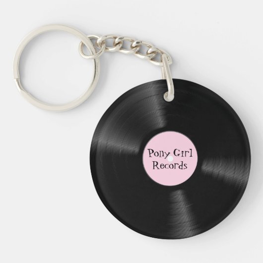 Pink Label Record Sleutelhanger (Voorkant)