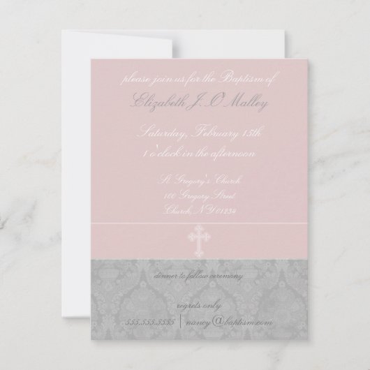 Pink Lace Baptism-uitvindingen Kaart (Voorkant)