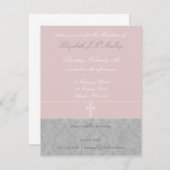 Pink Lace Baptism-uitvindingen Kaart (Voorkant / Achterkant)