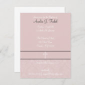 Pink Lace Baptism-uitvindingen Kaart (Voorkant / Achterkant)