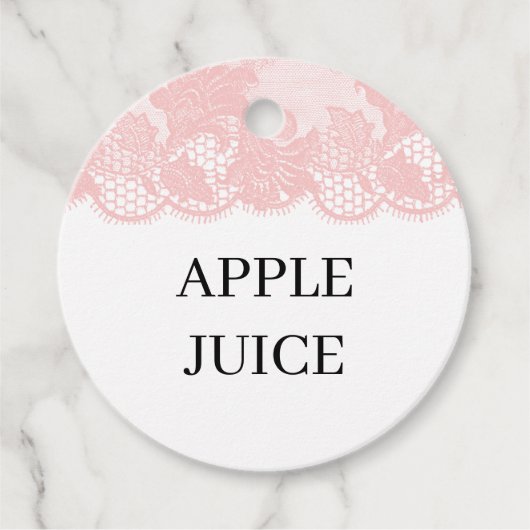 Pink Lace Bottle Tags Bedankjes Labels (Voorkant)