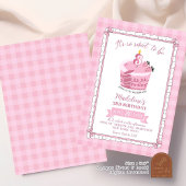 Pink Lace Bow Girl 3e verjaardag Kaart
