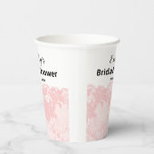 Pink Lace Bridal Shower Paper Cups Papieren Bekers (Rechts)