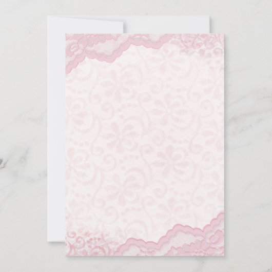 Pink Lace Cowgirl Baby shower Kaart (Achterkant)