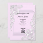 PINK LACE ELEGANT CLASSY WEDDING KAART (Voorkant / Achterkant)