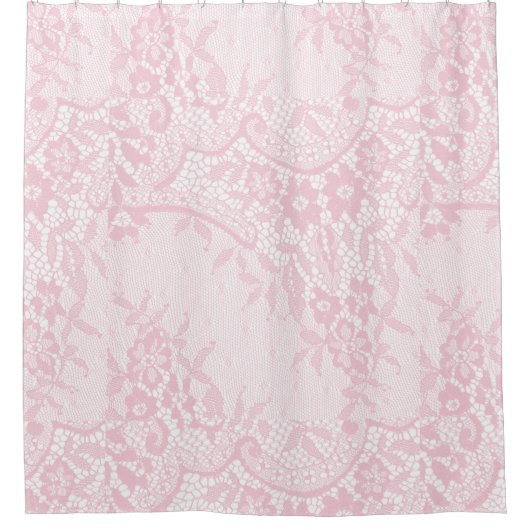 Pink Lace Floral Pattern Douchegordijn (Voorkant)
