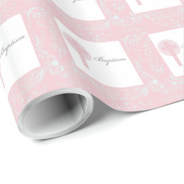 Pink Lace Girl Baptisme Cadeaupapier