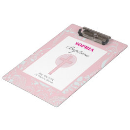 Pink Lace Girl Baptisme Klembord