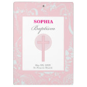 Pink Lace Girl Baptisme Klembord (Achterkant)