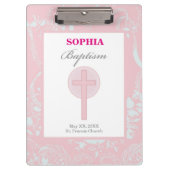 Pink Lace Girl Baptisme Klembord (Voorkant)