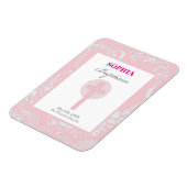Pink Lace Girl Baptisme Magneet (Linkerzijde)